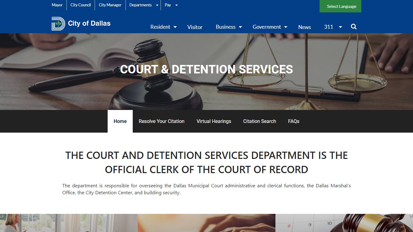 Court & Detention Services Court & Detention Services - City of Dallas